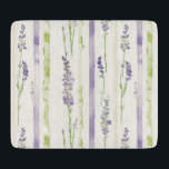 Tabla De Cortar Rayas florales de verde lavanda<br><div class="desc">Rayas florales de verde lavanda</div>