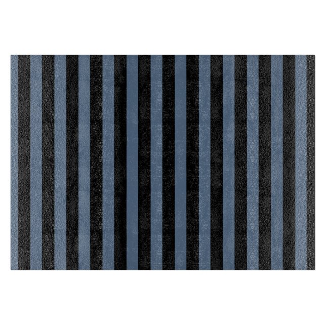 Tabla De Cortar Rayas grises y negras azules (Anverso)