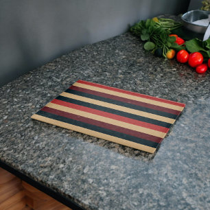 Tabla De Cortar Rayas marrón oscuro y verde vintage