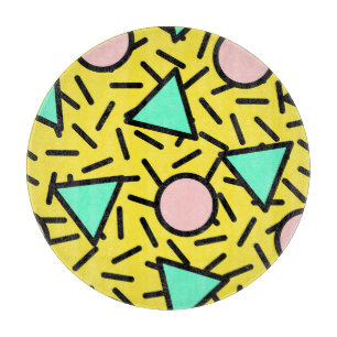 Tabla De Cortar Rayas mosaicas: patrón retro memphis