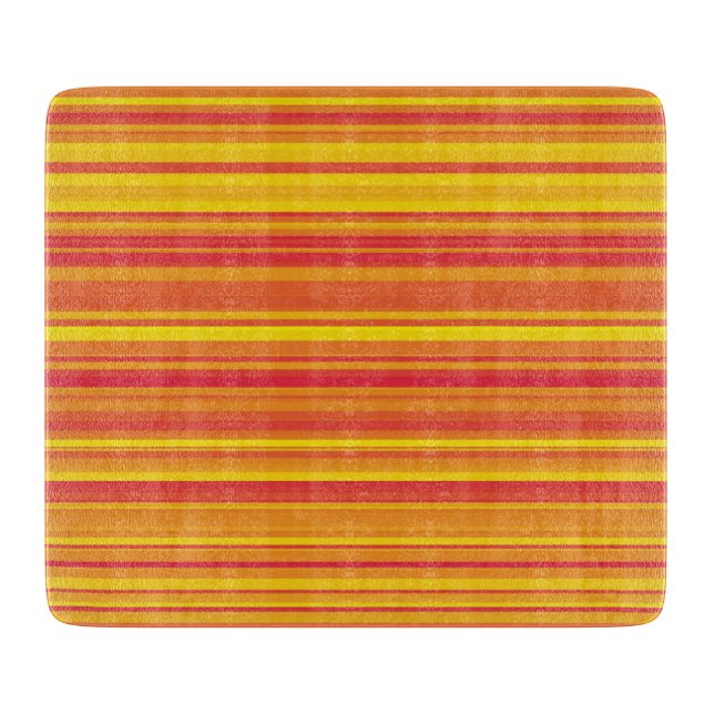 Tabla De Cortar Rayas Naranjas Rojas Amarillas (Anverso)