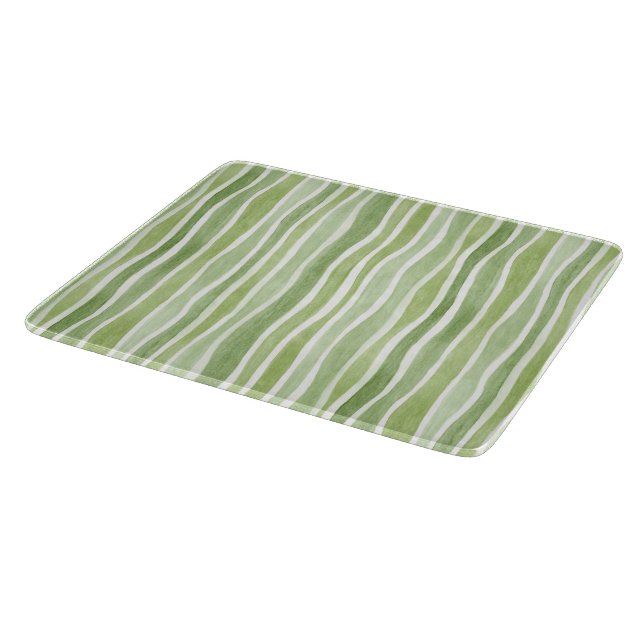 Tabla De Cortar Rayas Onduladas de Crema Verde Lima (Borde)