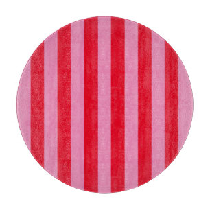 Tabla De Cortar Rayas verticales rosadas y rojas
