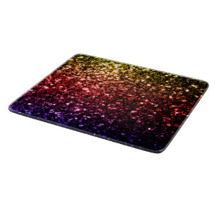 Tabla De Cortar Rayos amarillo arcoiris rojo púrpura purpurina chi