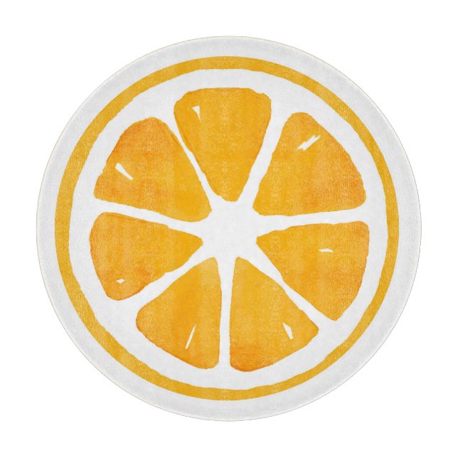 Tabla De Cortar Rebanada de naranja acuarela (Anverso)