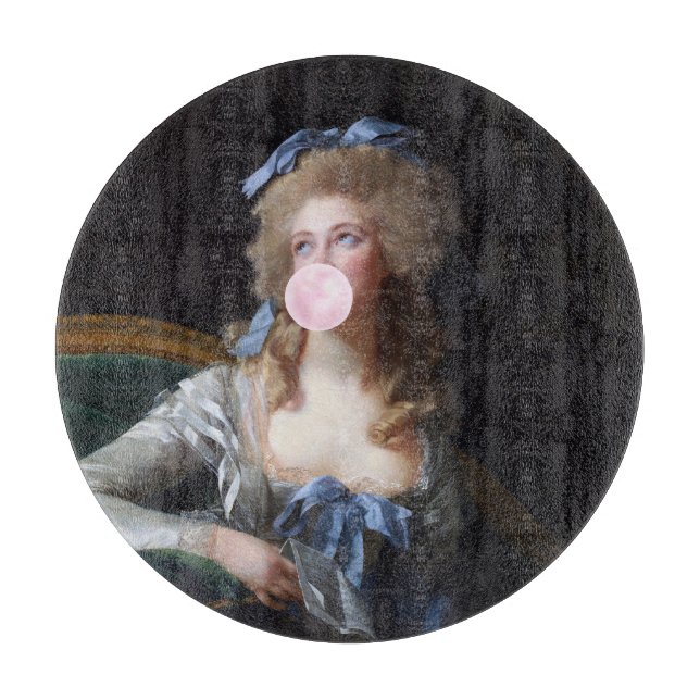 Tabla De Cortar Recatada con chicle rosa (Anverso)