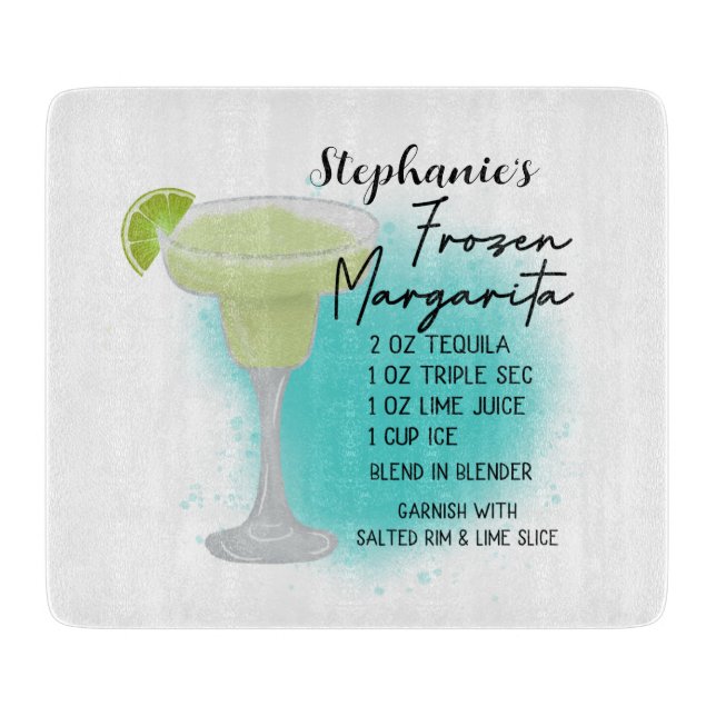 Tabla De Cortar Receta de Margarita congelada personalizada (Anverso)