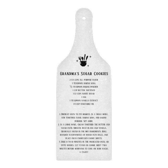 Tabla De Cortar Receta familiar favorita (Anverso)