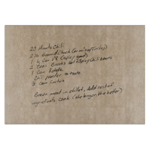 Tabla De Cortar Receta manuscrita Familia Keepsake Personalizado