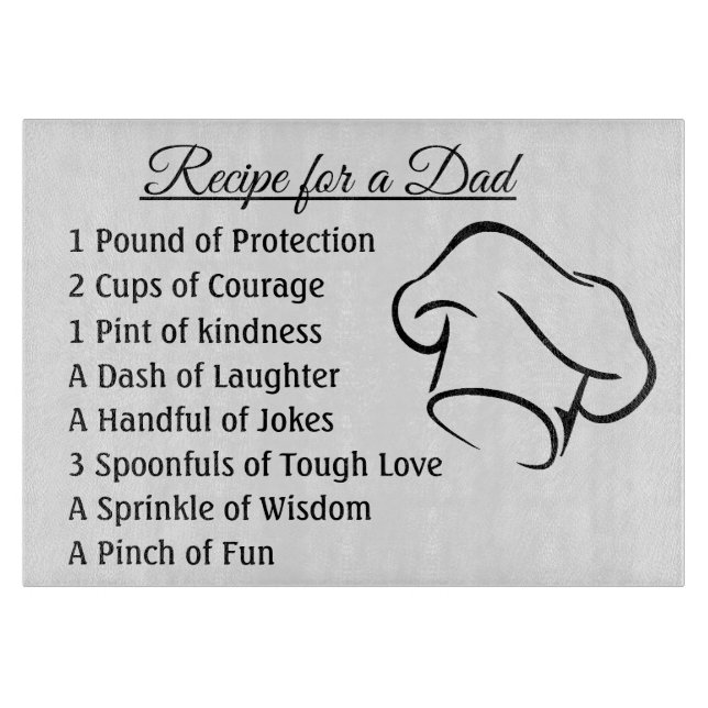 Tabla De Cortar Receta para un padre (Anverso)