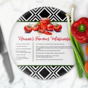 Tabla De Cortar Receta personalizada de Nonna italiana negra verde