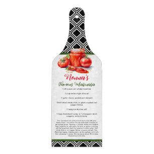 Tabla De Cortar Receta personalizada italiana negra verde roja