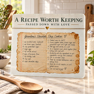 Tabla de cortar recetas manuscritas personalizadas