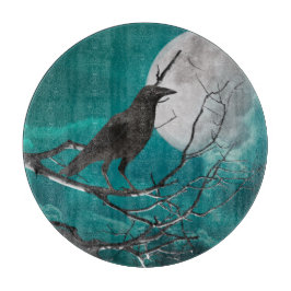 Tabla De Cortar Recorte de tablero, el ravén en verde