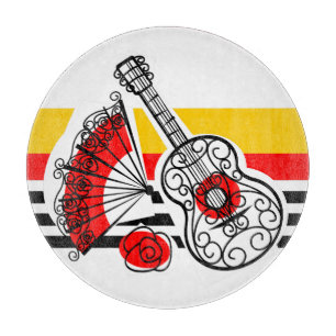 Tabla De Cortar Recuerdos españoles raya clásico redondo