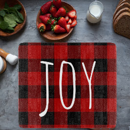 Tabla De Cortar Red Buffalo Plaid & Joy | Feliz feriado