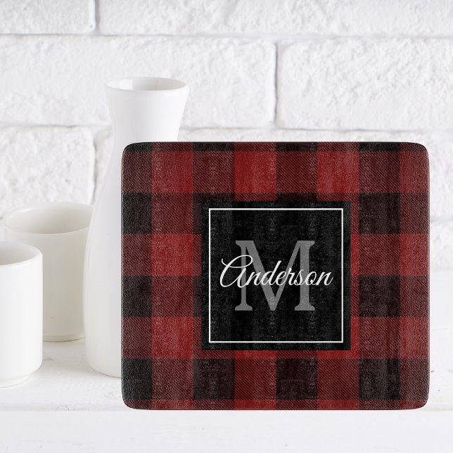 Tabla De Cortar Red Buffalo Plaid | Personal Inicial | Regalo (Subido por el creador)