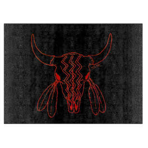 Tabla De Cortar Red Ghost Dance Buffalo línea de corte negro