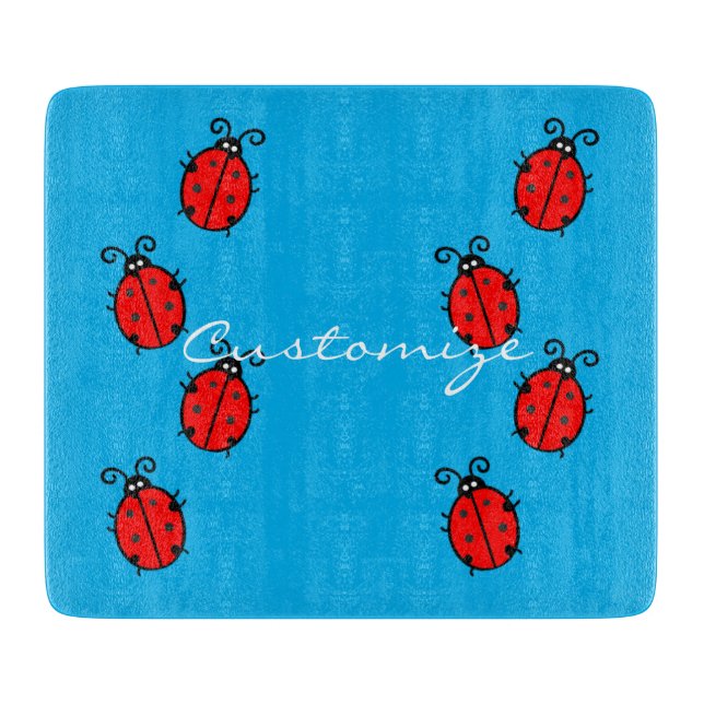 Tabla De Cortar Red Ladybugs Crawling Thunder_Cove (Anverso)