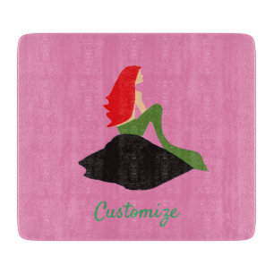 Tabla De Cortar Red Mermaid Sitting Thunder_Cove