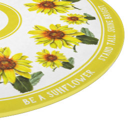 Tabla de cortar redonda de girasol