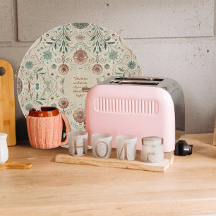 Tabla de cortar redonda personalizable Boho Herb