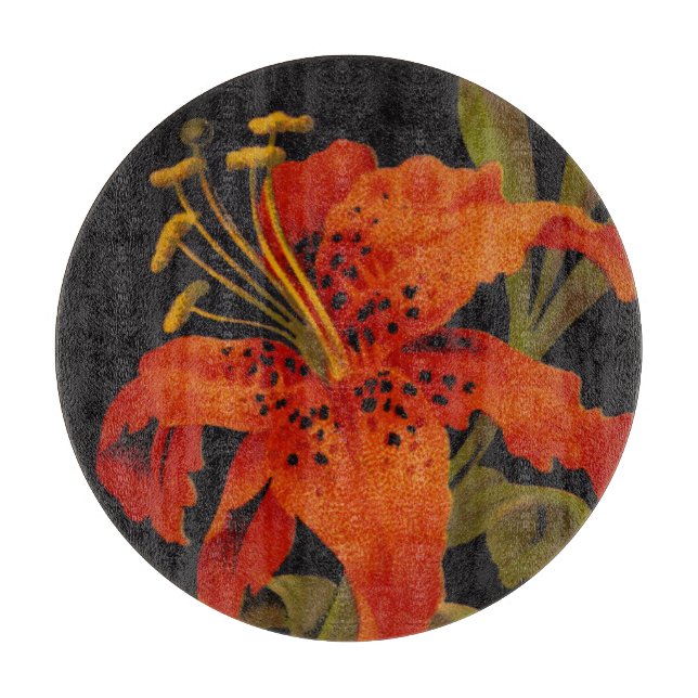 Tabla de cortar redonda Tiger Lily (Anverso)