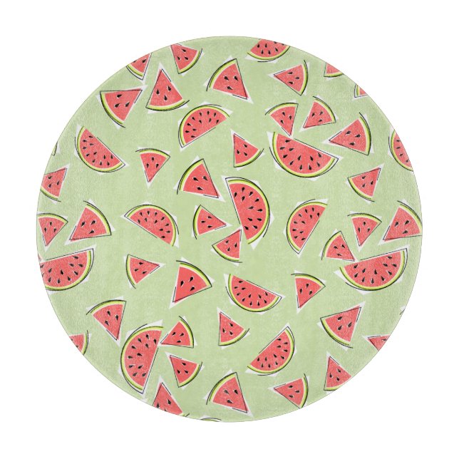Tabla de cortar redonda Watermelon Green Multi 2 (Anverso)