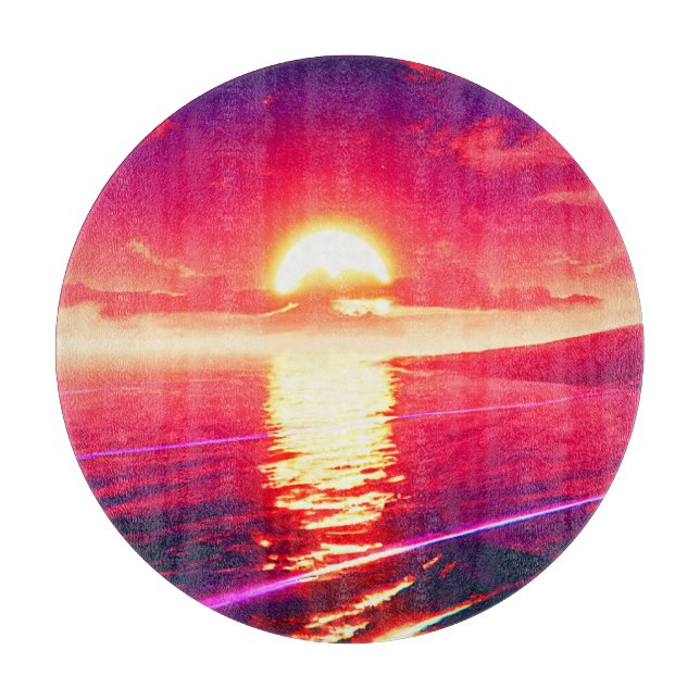 Tabla De Cortar Reflexión digital de la onda de sintonización del  (Anverso)