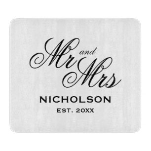 Tabla De Cortar Regalo de boda personalizado del Sr. y la Sra.
