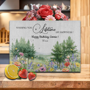 Tabla De Cortar Regalo de cumpleaños Flores silvestres Montañas