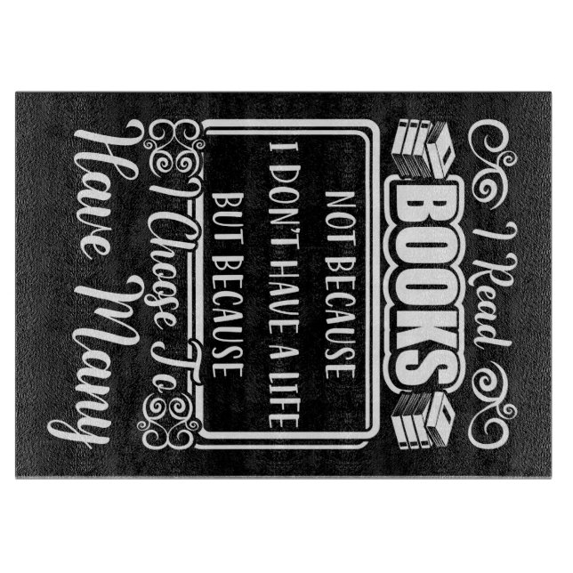 Tabla De Cortar Regalo de lector Tengo muchos libros (Anverso)