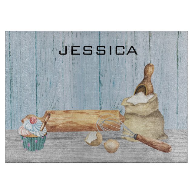 Tabla De Cortar Regalo de nombre monograma para panadería (Anverso)