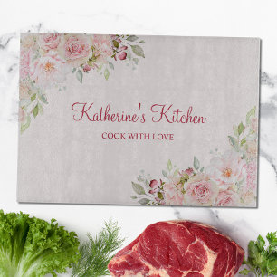 Tabla De Cortar Regalo Flor Rosa Pastel Día de la Madre Floral