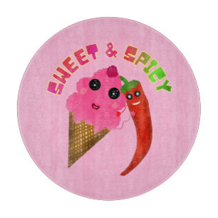 Tabla De Cortar Regalo personalizado Helado y Pimiento 