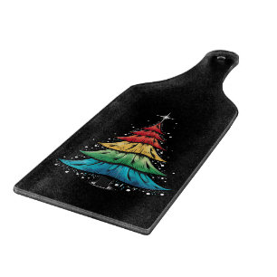 Tabla De Cortar Regalos de árbol de navidad gay con la bandera arc