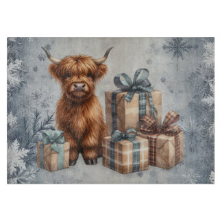 Tabla De Cortar Regalos de Vaca de las Tierras Altas de Invierno A