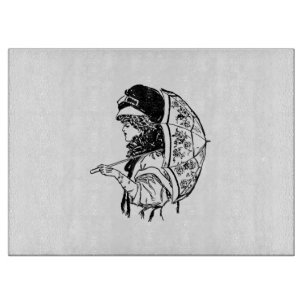 Tabla De Cortar Regencia victoriana con retrato de parasol