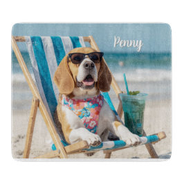 Tabla De Cortar Relaxing Beagle Personalized