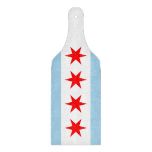 Tabla De Cortar remo de tablero de vidrio con bandera de Chicago