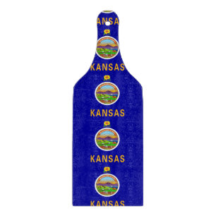 Tabla De Cortar remo de tablero de vidrio con bandera de Kansas