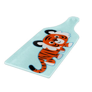 Tabla de cortar remo de Tigre de Dibujos Animados