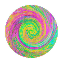 Tabla De Cortar Remolino de líquido abstracto y púrpura y amarillo