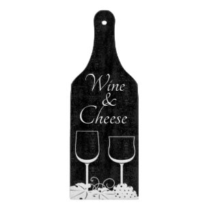 Tabla De Cortar Remolque de vino y queso monocromo