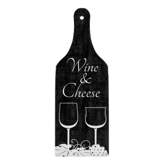 Tabla De Cortar Remolque de vino y queso monocromo (Anverso)