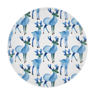 Tabla De Cortar Reno azul de Navidad