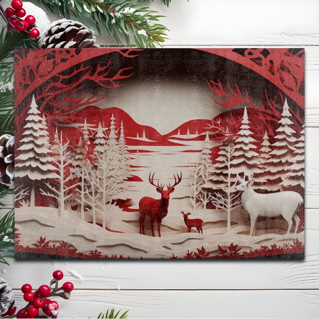 Tabla De Cortar Renos 3D en invierno forestal (Subido por el creador)