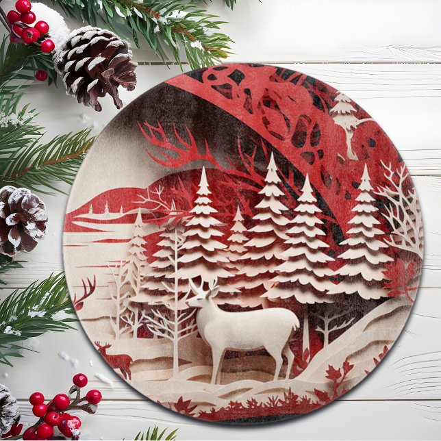 Tabla De Cortar Renos 3D en invierno forestal (Subido por el creador)