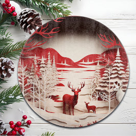 Tabla De Cortar Renos 3D en invierno forestal
