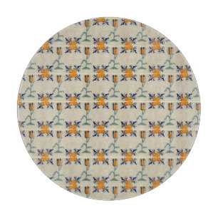 Tabla De Cortar Repro Tile Tradicional De Tulipán Amarillo Delft